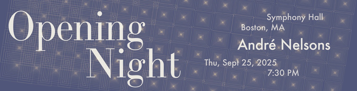 A wide street banner carrying the Opening Night artwork
