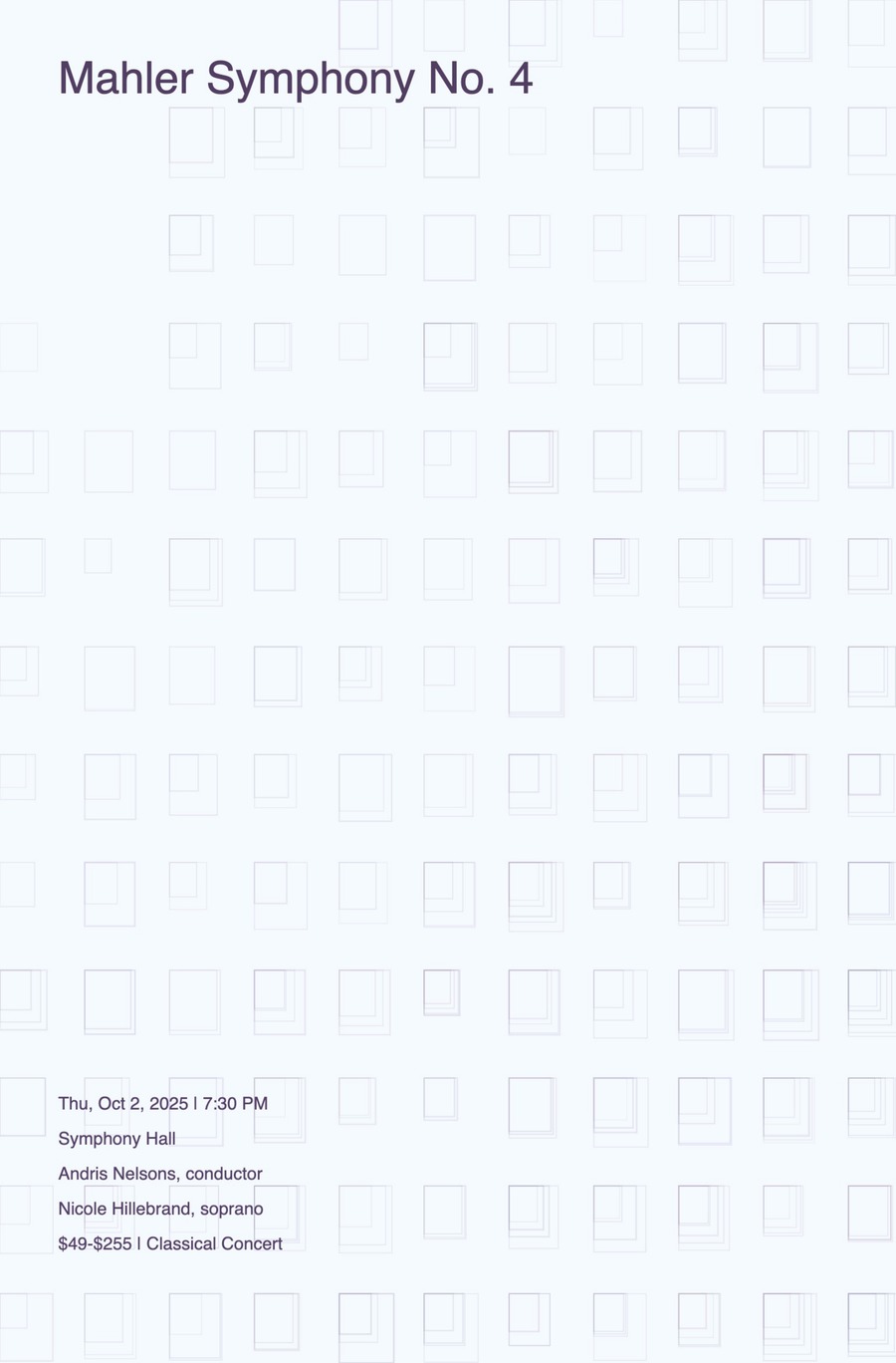 A pale Mahler seed output — faint nested squares on near-white