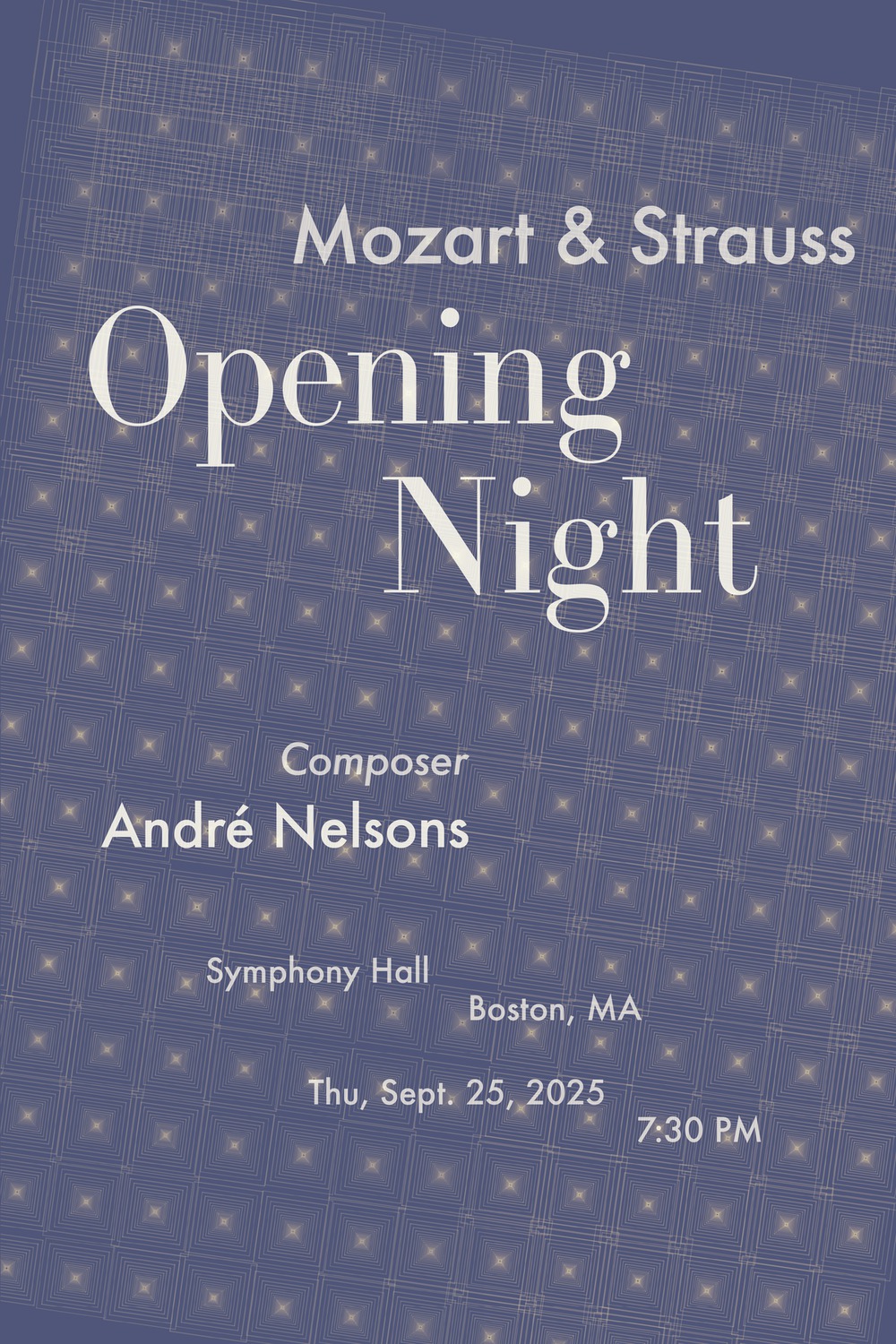 Opening Night — Mozart & Strauss, orthogonal weave