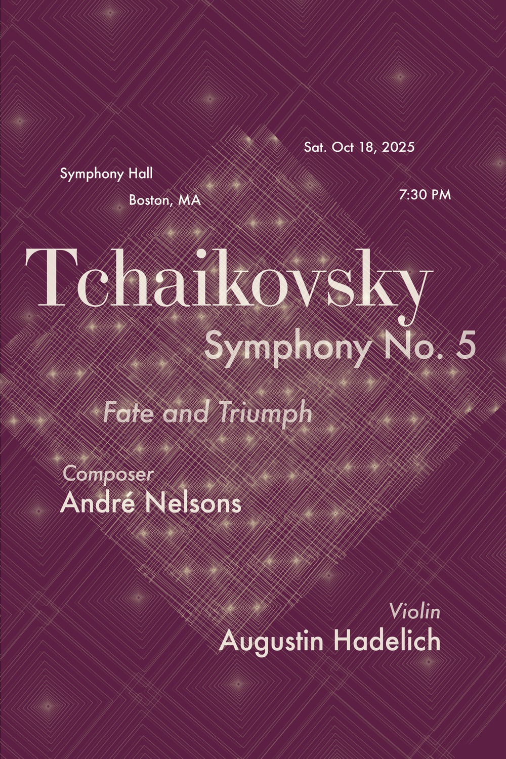 Tchaikovsky Symphony No. 5 — glowing lattice