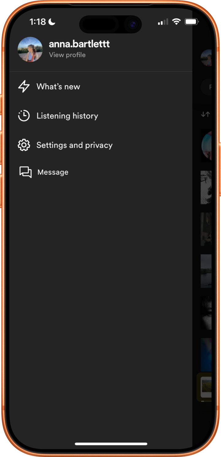 A friend's profile with listening history and activity